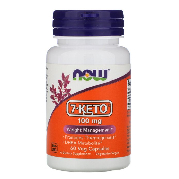 7-KETO, (Дегидроэпиандростерон), Now Foods, 100 мг, 60 Вегетарианских Капсул