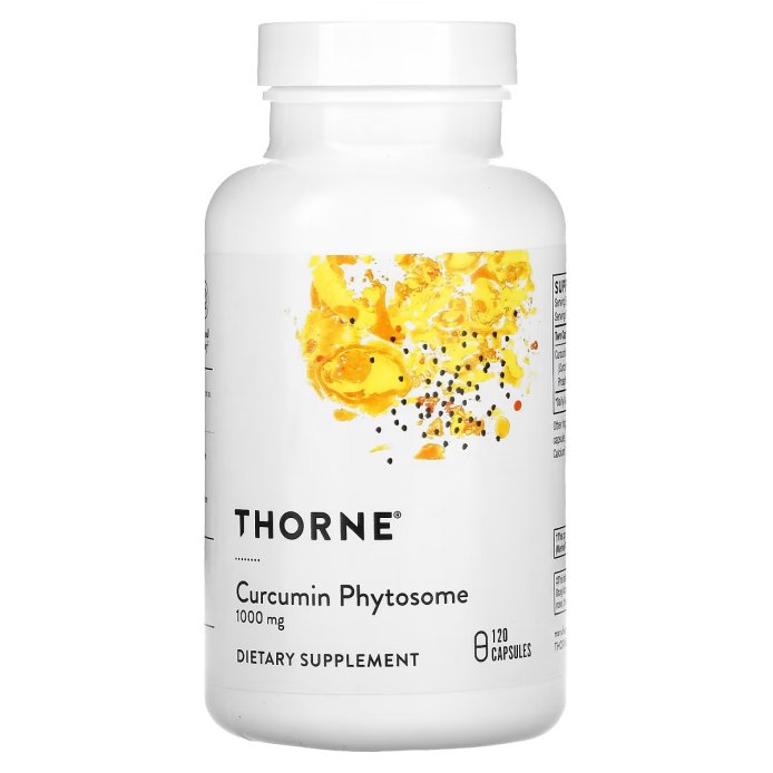 Фитосомы Куркумина, 1000 мг, Curcumin Phytosome, Thorne, 120 капсул