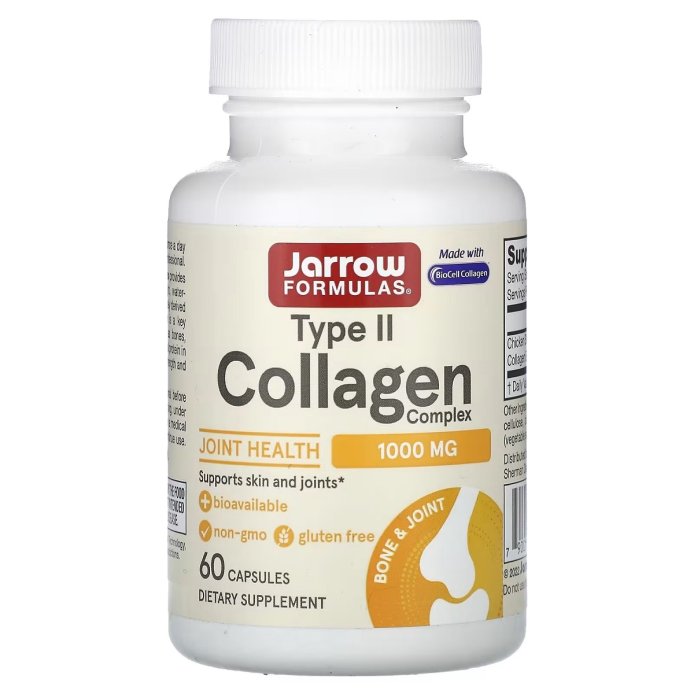 Коллаген II типа, 1000 мг, Type II Collagen Complex, Jarrow Formulas, 60 капсул