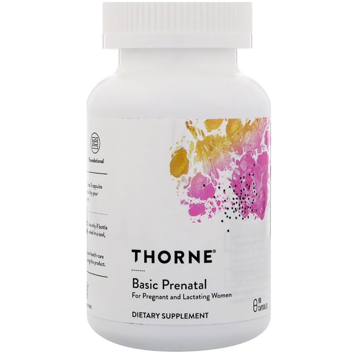 Мультивітаміни для вагітних і годуючих жінок, Thorne, Basic Prenatal, 90 капсул