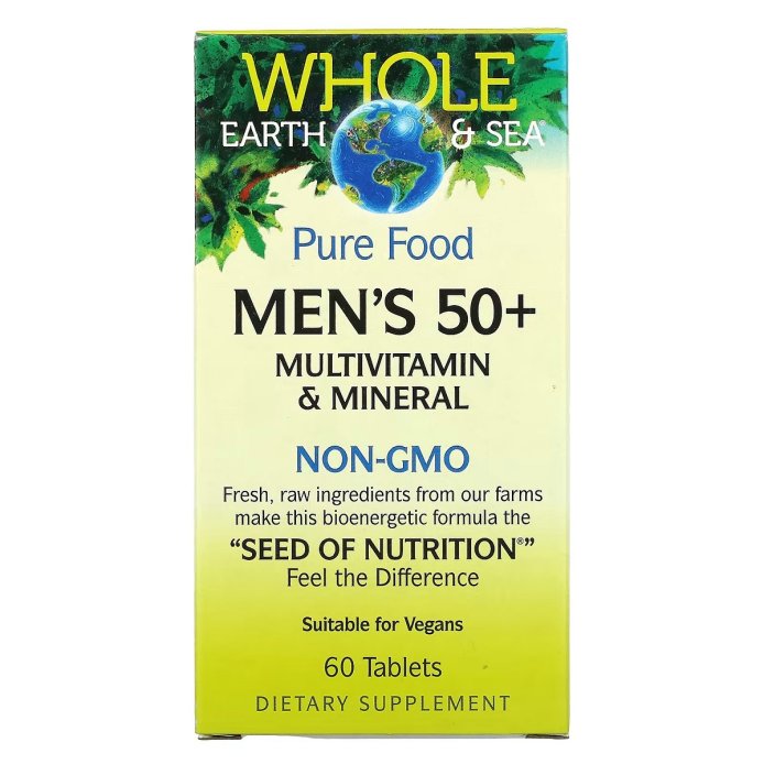 Мультивитаминный и минеральный комплекс для мужчин 50+, Men's 50+, Natural Factors, 60 таблеток