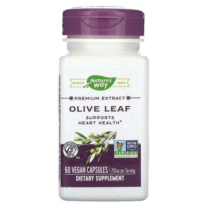 Оливковые Листья, экстракт премиум-класса, 250 мг, Olive Leaf, Nature's Way, 60 вегетарианских капсул