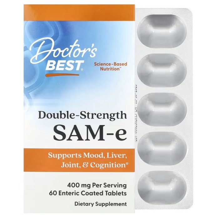 SAM-e (дисульфат тозилат), 400 мг, SAM-e, Doctor's Best, 60 таблеток