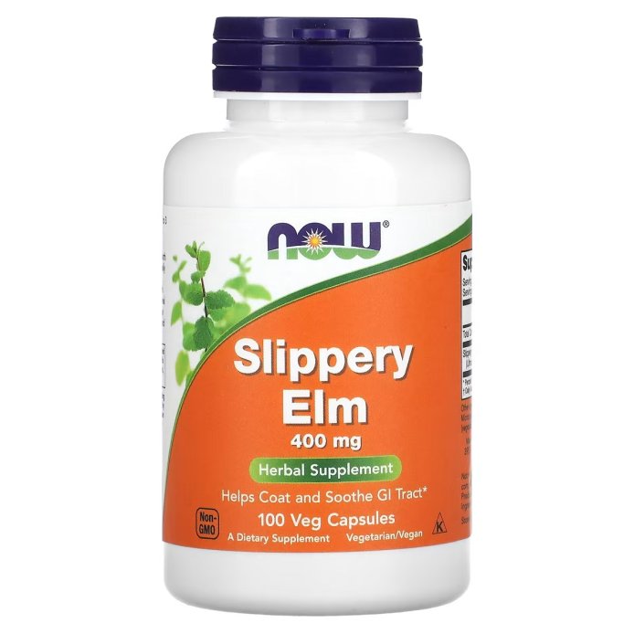 Скользкий вяз, 400 мг, Slippery Elm, Now Foods, 100 вегетарианских капсул
