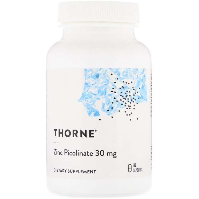 Цинк Пиколинат, Thorne, Zinc Picolinate, 30 mg , 180 капсул