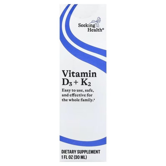 УЦІНКА Вітамін D3+K2 у краплях, Vitamin D3+K2 Drops, Seeking Health, 30 мл (пошкоджена коробка)