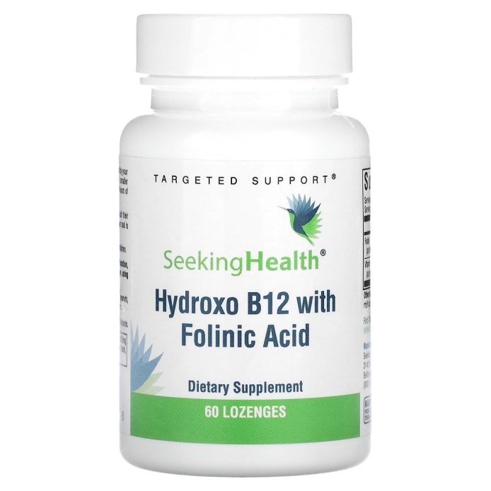 Витамин B12 и Фолиевая кислота, Hydroxo B12 With Folinic Acid, Seeking Health, 60 жевательных таблеток