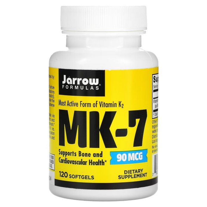 Витамин K2 в форме MK-7, 90 мкг, MK-7, Vitamin K2 as MK-7, Jarrow Formulas, 120 гелевых капсул