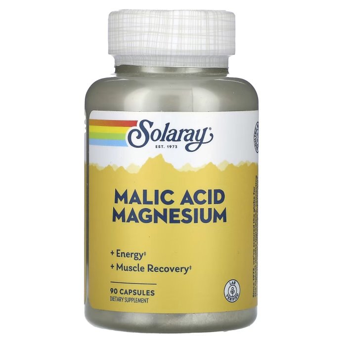 Яблочная кислота и магний, Malic Acid Magnesium, Solaray, 90 капсул